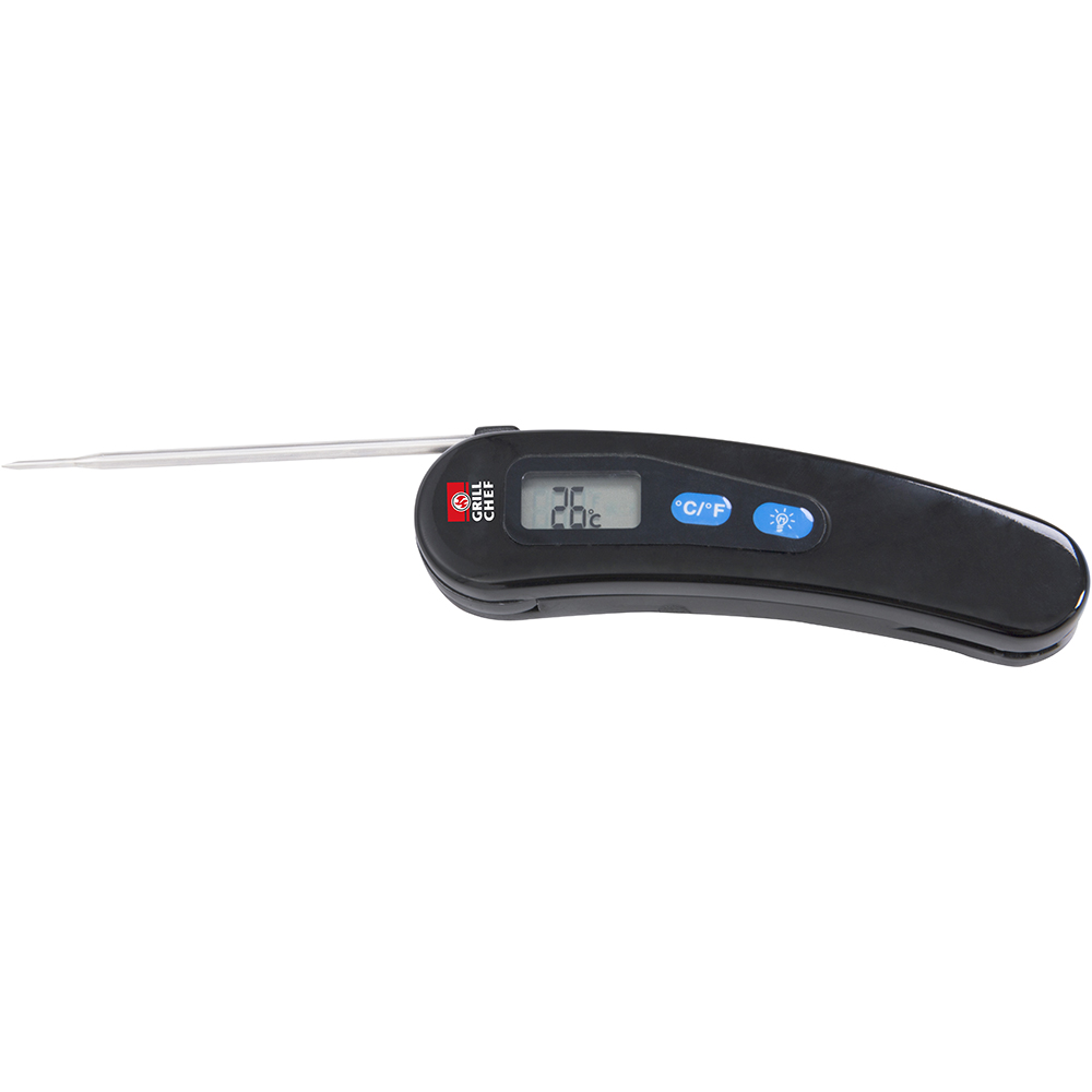 Termometru GRILLCHEF, plastic, 14 x 3.5 x 1 cm, negru