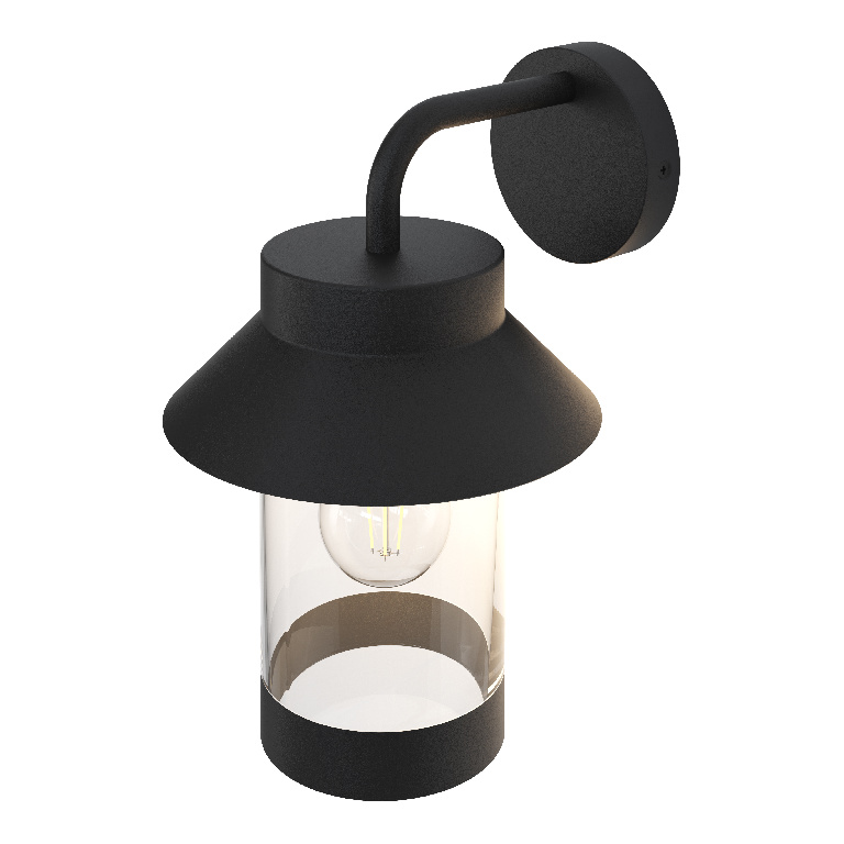 Lampa de exterior GOODHOME, LED, E27, 25W, IP44, plastic si otel inoxidabil, negru