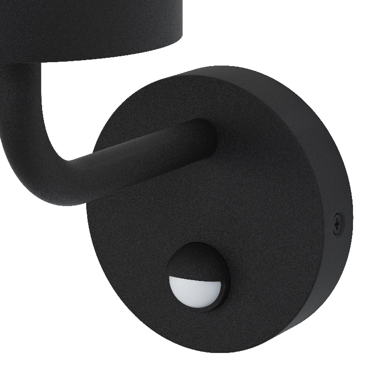 Lampa de exterior GOODHOME Caprera, LED, senzor de miscare, E27, 25W, IP44, otel inoxidabil si plastic, negru