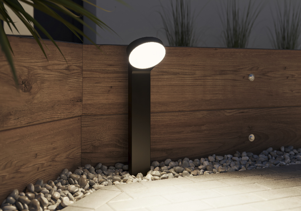 Stalp Led GOODHOME Edna, 1000lm, IP44, negru