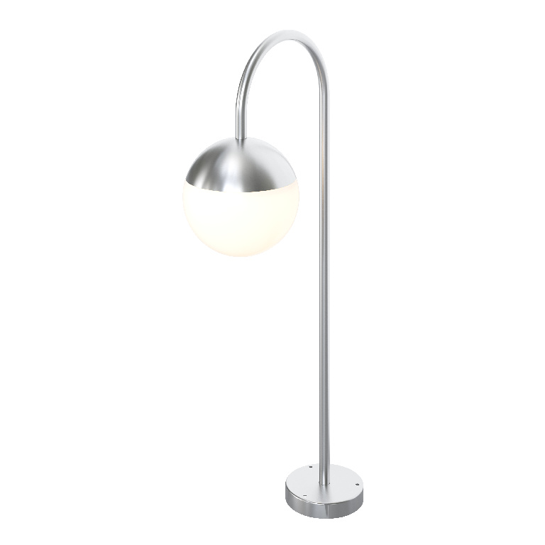 Lampa de exterior GOODHOME, LED, senzor, E14, 25W, IP44, sticla si otel inoxidabil, argintiu