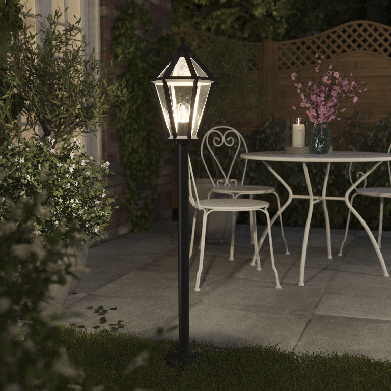 Stalp LED GOODHOME Radley, E27, 25W, negru