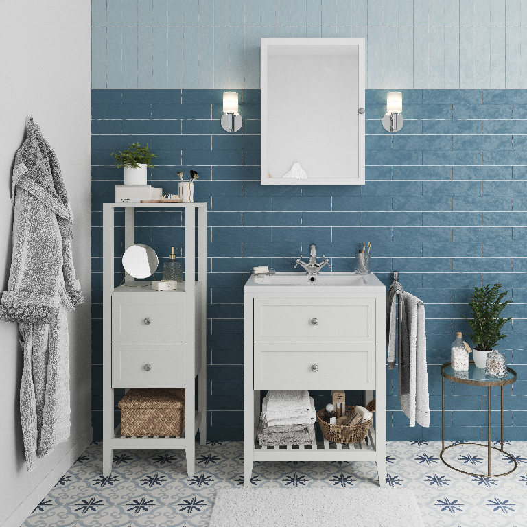 Dulap baie GOODHOME, 40.2 x 36 x 120 cm, alb
