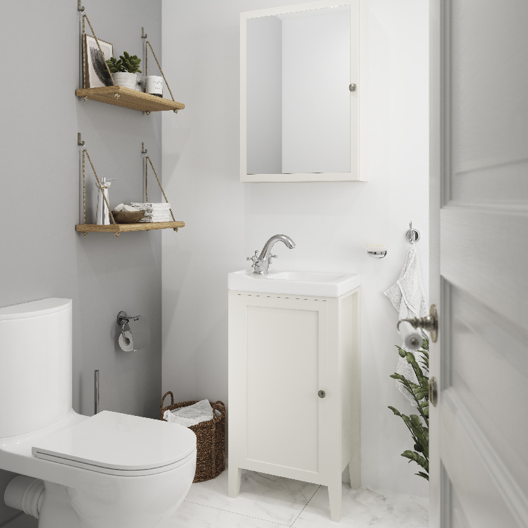 Masca lavoar GoodHome Perma, 44 x 30 x 80 cm, alb