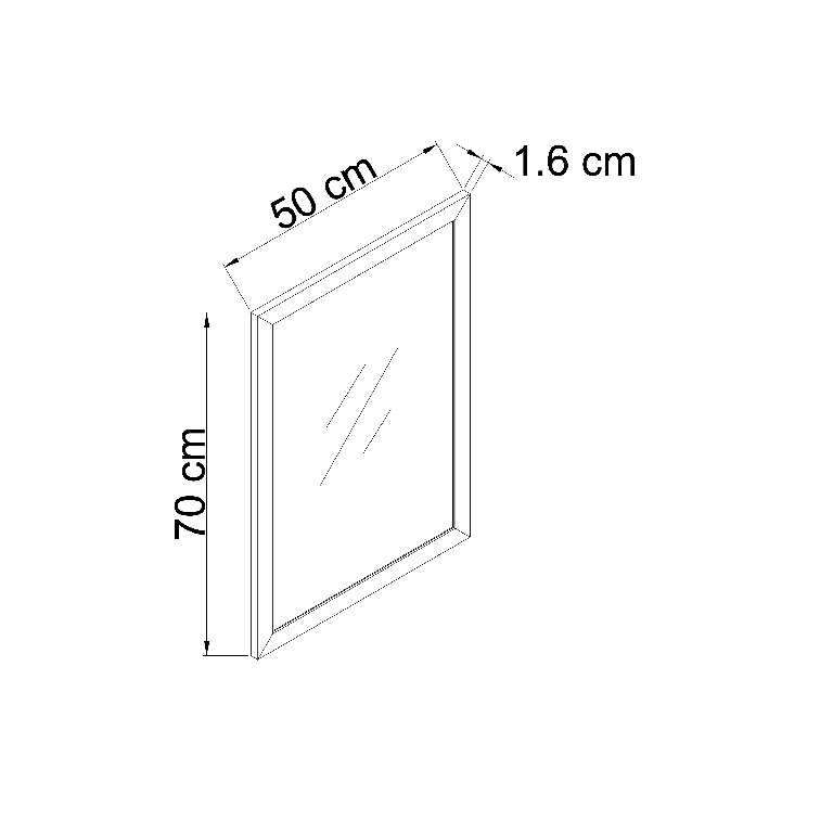 Oglinda baie GoodHome Perma, dreptunghiulara, 70 x 50 cm