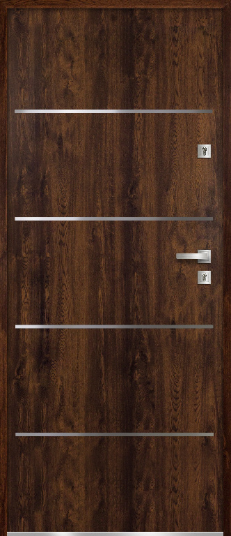 Usa exterior FORTIA Cecina, fara geam, stanga, metal, 88 x 205 cm, nuc