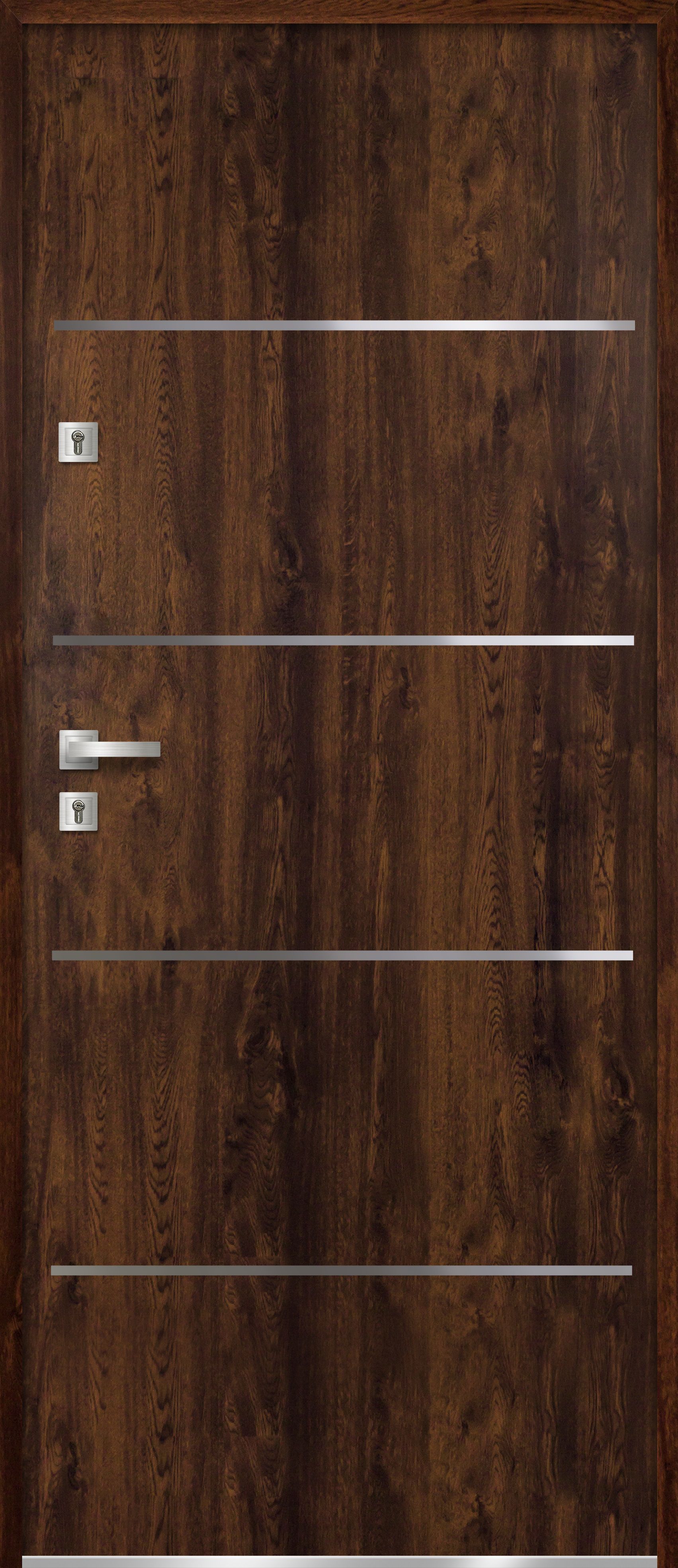 Usa exterior FORTIA Cecina, fara geam, stanga, metal, 88 x 205 cm, nuc