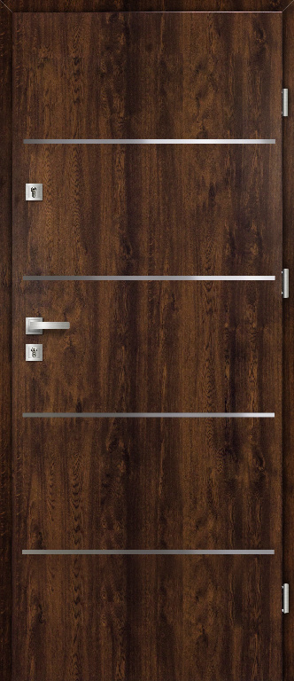Usa exterior FORTIA Cecina, fara geam, stanga, metal, 88 x 205 cm, nuc