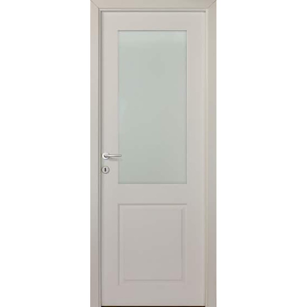 Usa interior Sara, cu geam, reversibila, MDF, 88 x 203 cm, alb