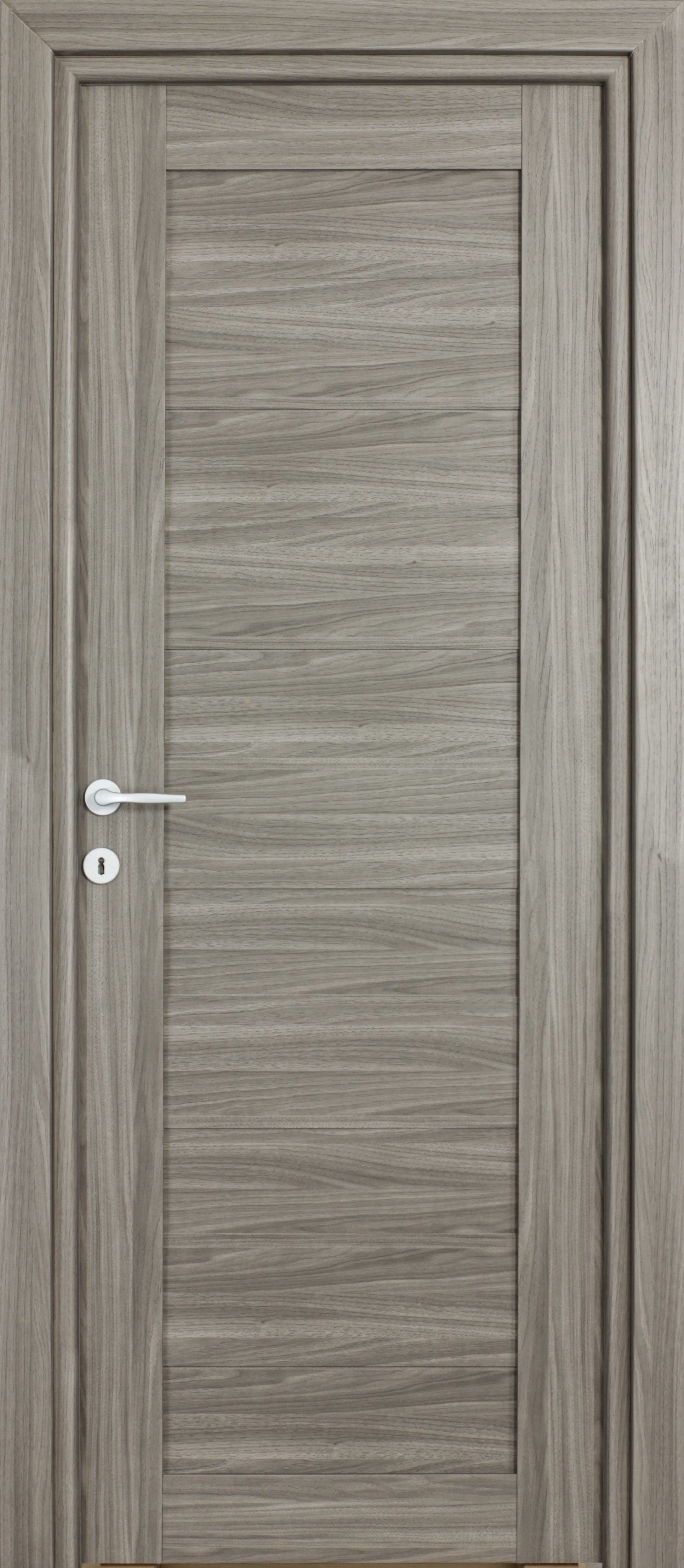 Usa interior Trame, fara geam, reversibila, MDF, 88 x 203 cm, gri inchis