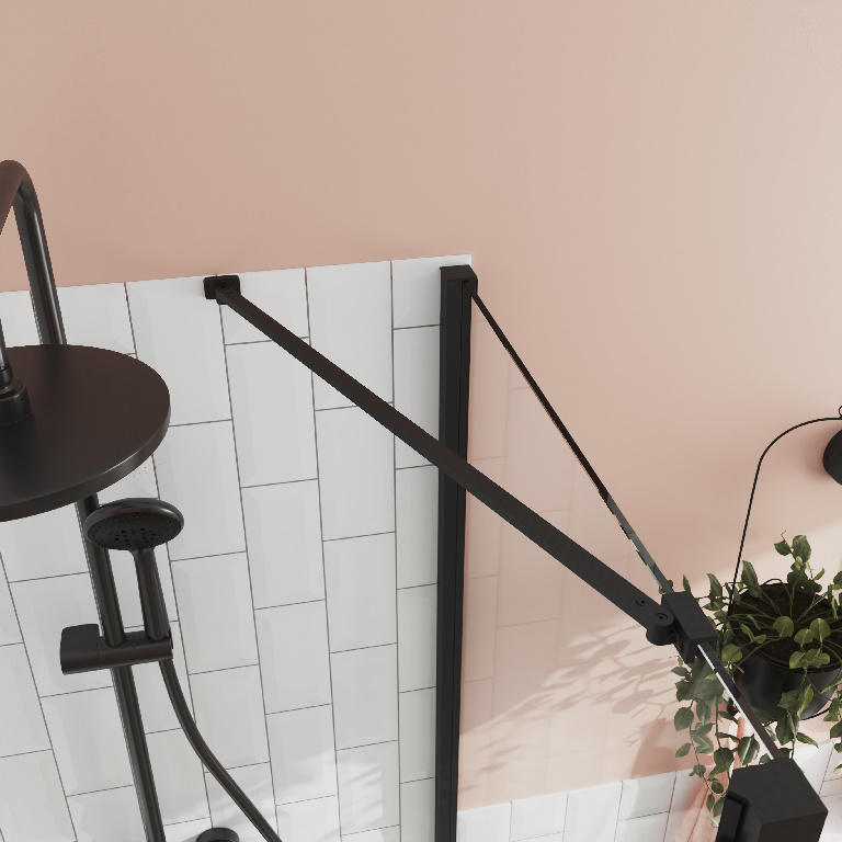 Bara de fixare perete GOODHOME Ledava, 70 cm, aluminiu, negru