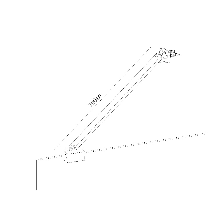 Bara de fixare perete GOODHOME Ledava, 70 cm, aluminiu, negru