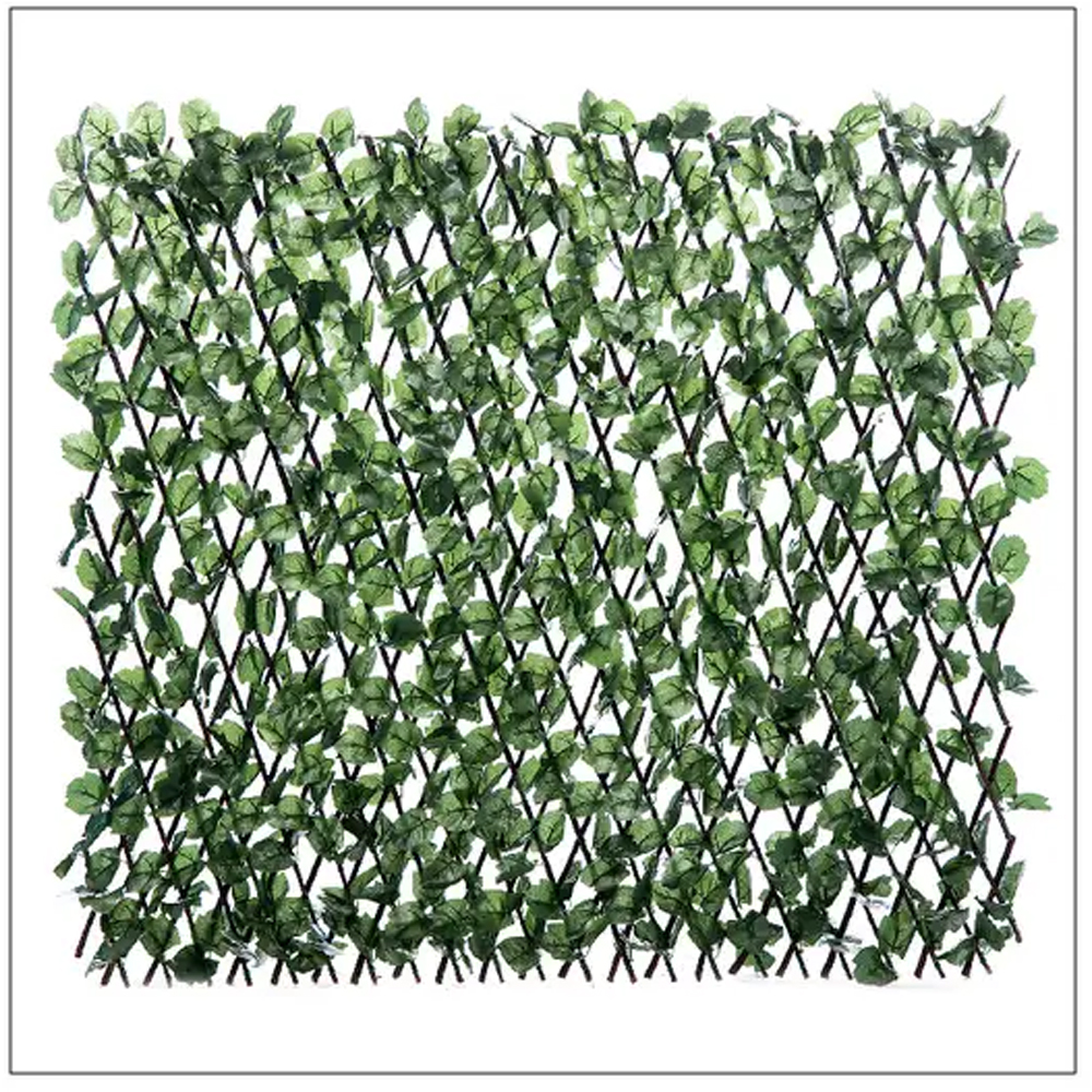 Panou gard rachita cu frunze BLOOMA Mo1, 200 x 100cm, maro-verde