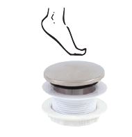 Ventil cada WIRQUIN Pro, push-open, plastic, 61 mm, alb-crom