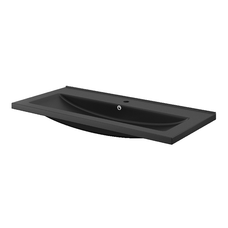 Lavoar baie GOODHOME Nira, ceramica, 100.4 x 45.5 cm, negru mat