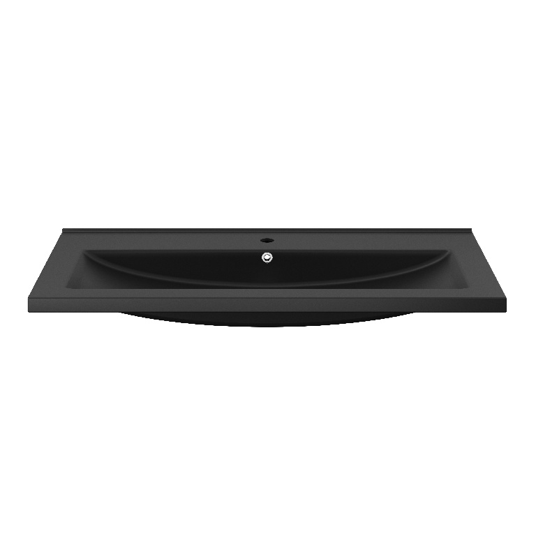 Lavoar baie GOODHOME Nira, ceramica, 100.4 x 45.5 cm, negru mat