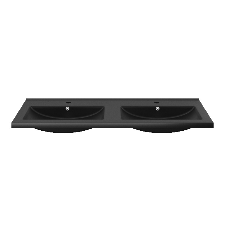Lavoar baie GOODHOME Nira, ceramica, 121.5 x 46 cm, negru mat