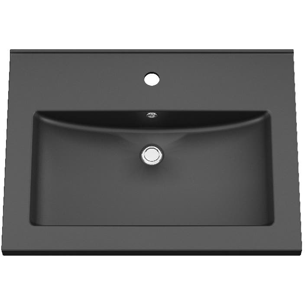 Lavoar baie GOODHOME Nira, ceramica, 60.4 x 45.4 cm, negru mat