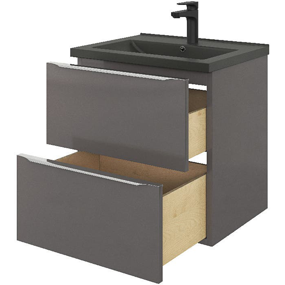 Lavoar baie GOODHOME Nira, ceramica, 60.4 x 45.4 cm, negru mat