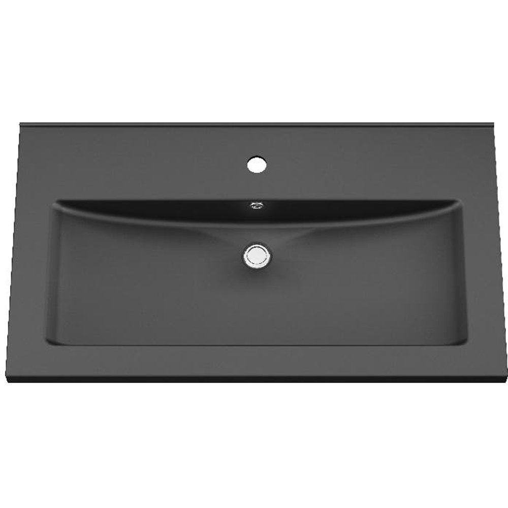 Lavoar baie GOODHOME Nira, ceramica, 80.4 x 45.4 cm, negru mat