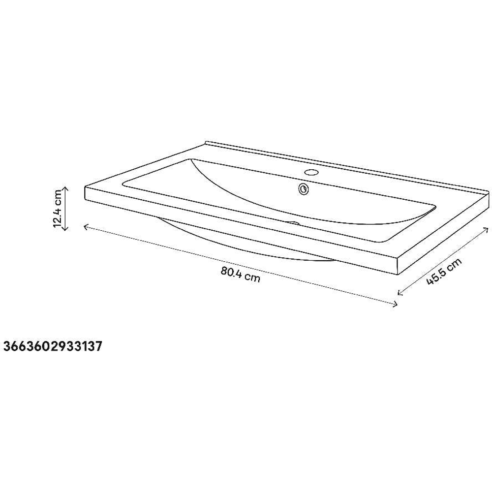 Lavoar baie GOODHOME Nira, ceramica, 80.4 x 45.4 cm, negru mat
