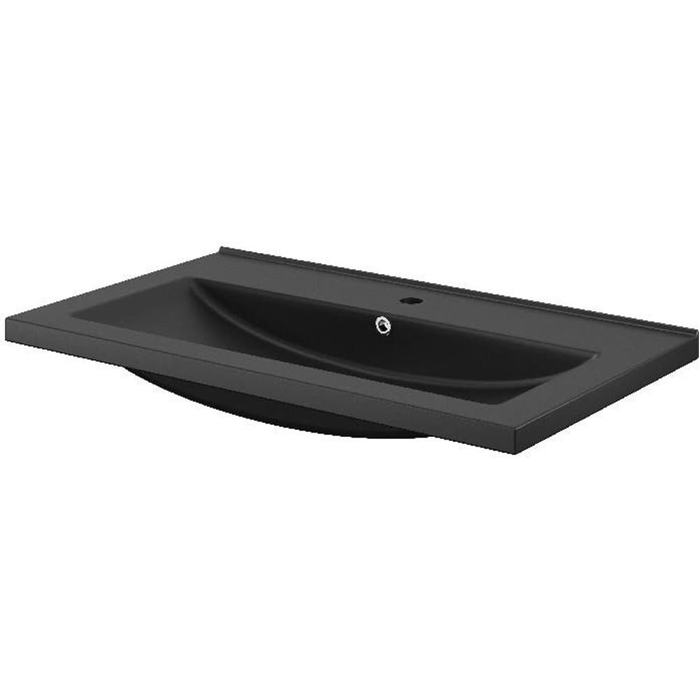 Lavoar baie GOODHOME Nira, ceramica, 80.4 x 45.4 cm, negru mat