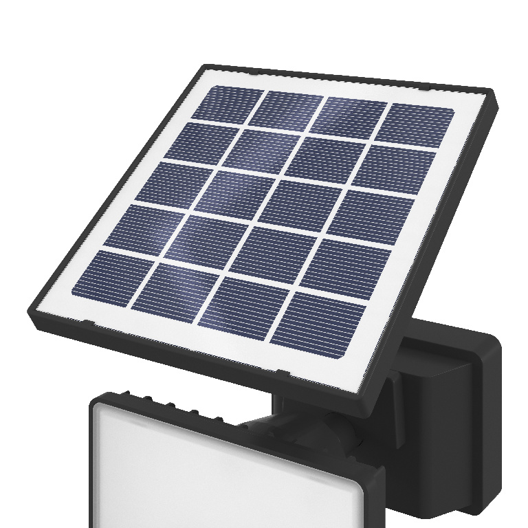 Proiector LED solar cu senzor GOODHOME, 800lm, 5000K, IP65, plastic, negru, lumina alb rece