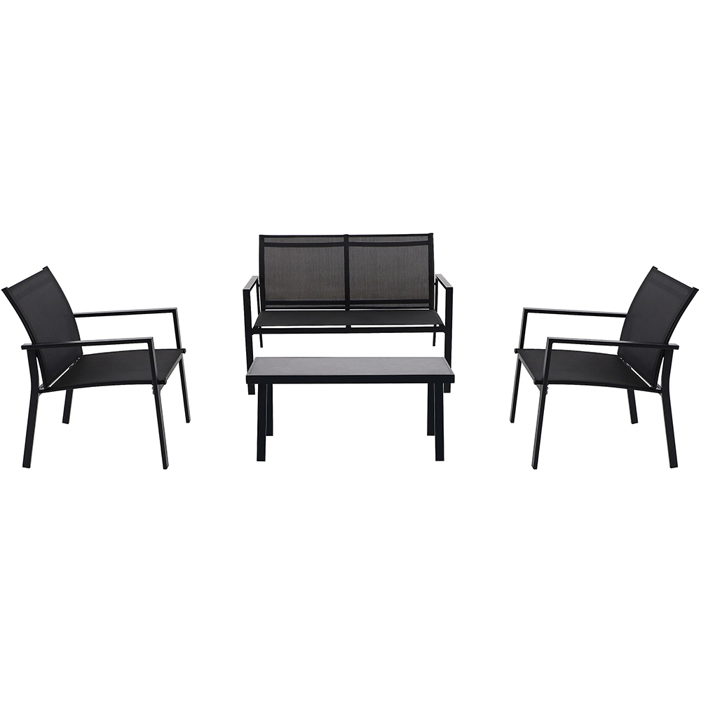 Set mobilier gradina Bahama, 4 piese, negru
