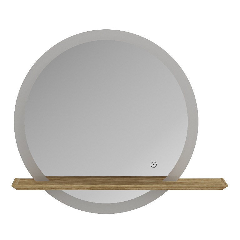 Oglinda baie cu etajera GoodHome Avela, rotunda, 70 cm, iluminare LED