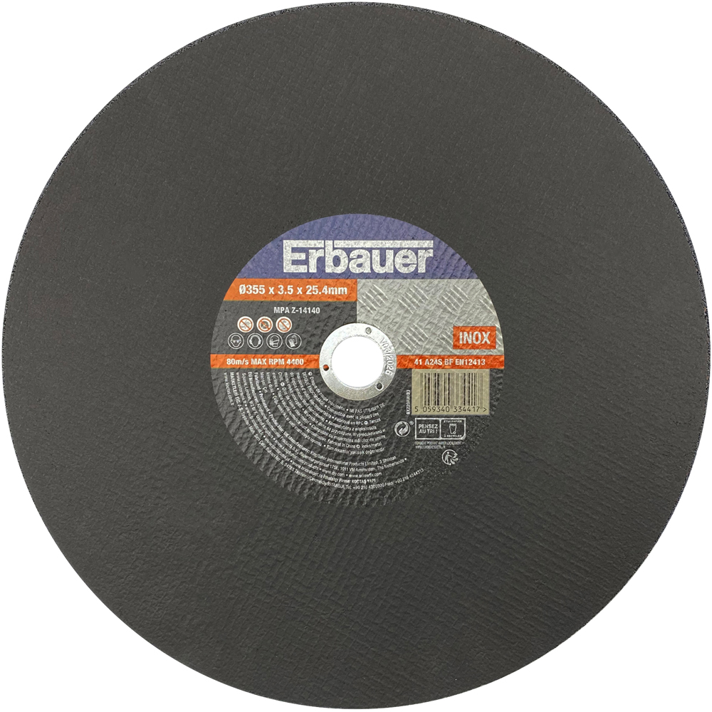 Disc polizor ERBAUER, metal, 355x25.4mm