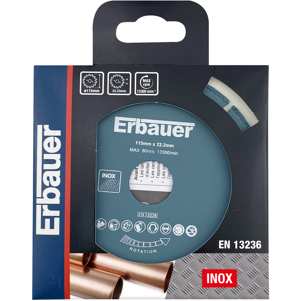 Disc polizor ERBAUER, metal, 115x22.23mm