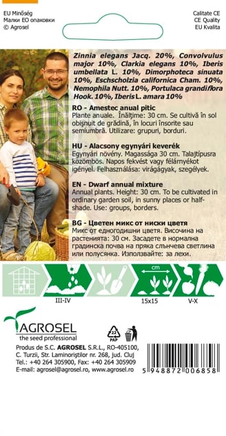 Seminte amestec anual pitic 1 AGROSEL, 3.5 g