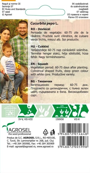 Seminte dovlecel black beauty AGROSEL, 4.35 g