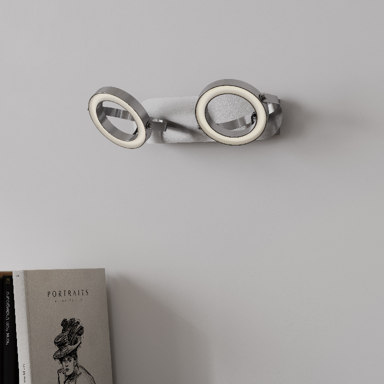 Spot LED GOODHOME Taphao, 2 x 6W, 400lm, 3000K, argintiu