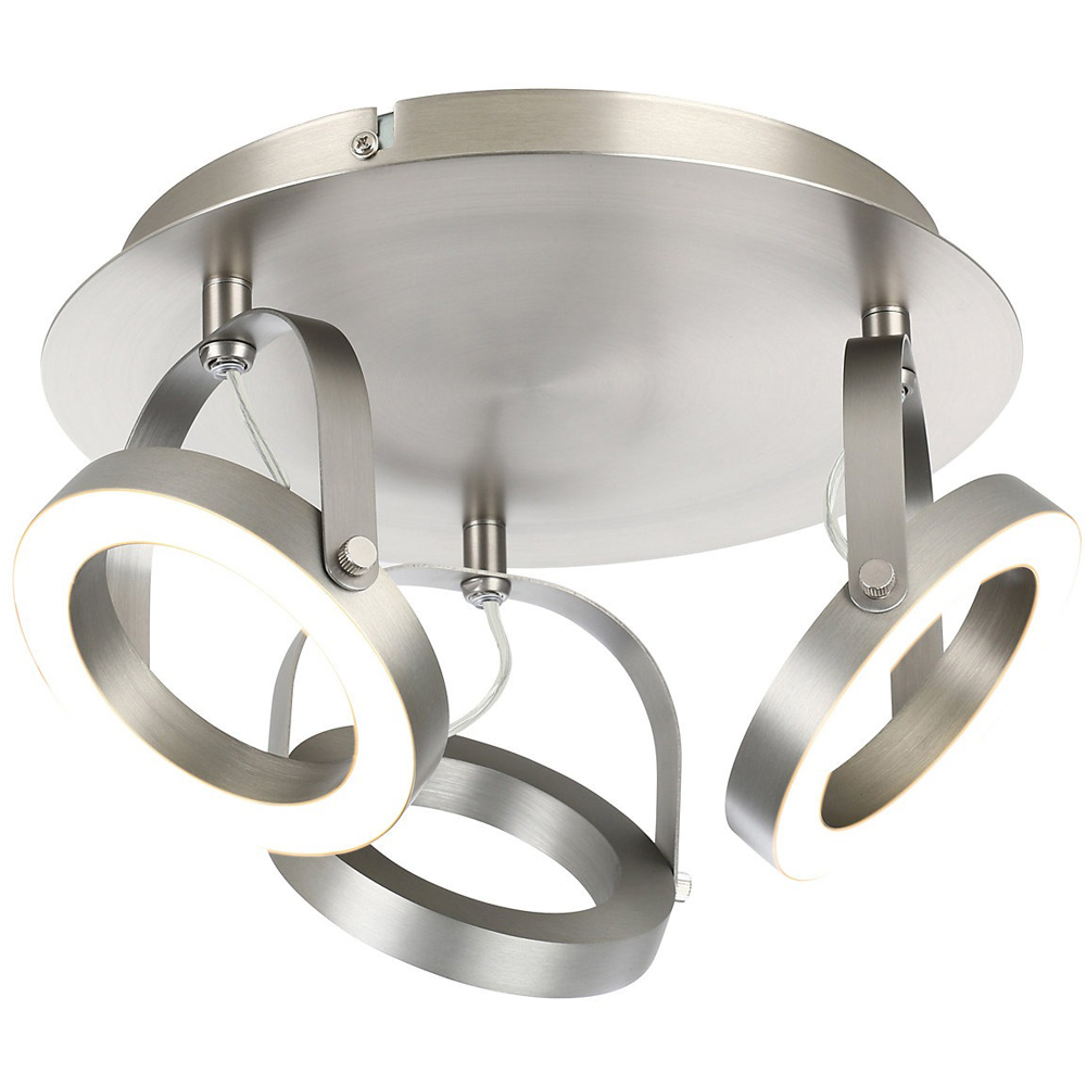 Plafoniera Taphao GoodHome, 3 E14, LED compatibile, argintiu