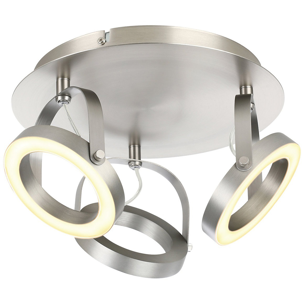 Plafoniera Taphao GoodHome, 3 E14, LED compatibile, argintiu