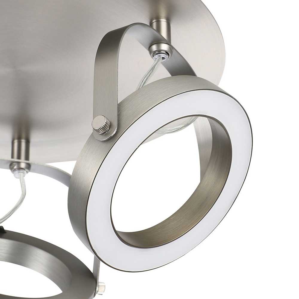 Plafoniera Taphao GoodHome, 3 E14, LED compatibile, argintiu