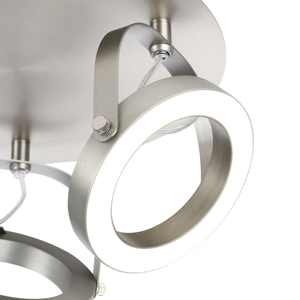 Plafoniera Taphao GoodHome, 3 E14, LED compatibile, argintiu