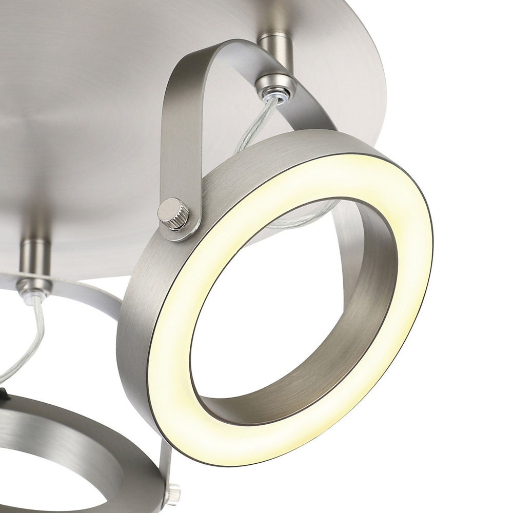 Plafoniera Taphao GoodHome, 3 E14, LED compatibile, argintiu