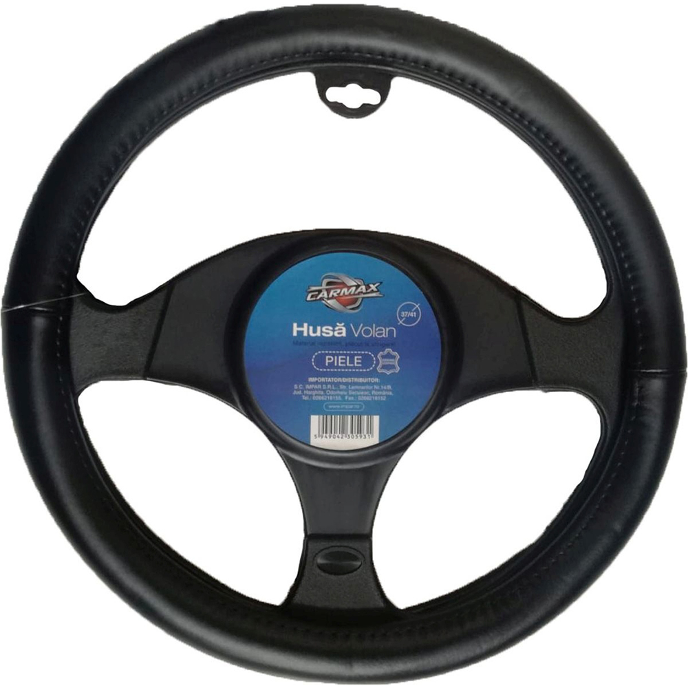Husa volan auto CARMAX, piele, negru
