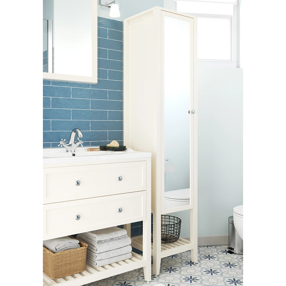 Coloana baie cu oglinda GOODHOME Perma, 40 x 36 x 185 cm, alb
