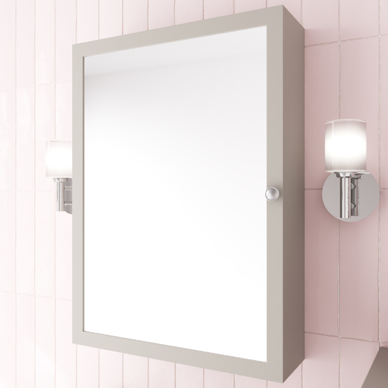 Dulap baie cu oglinda GoodHome Perma, 50 x 15 x 70 cm, gri