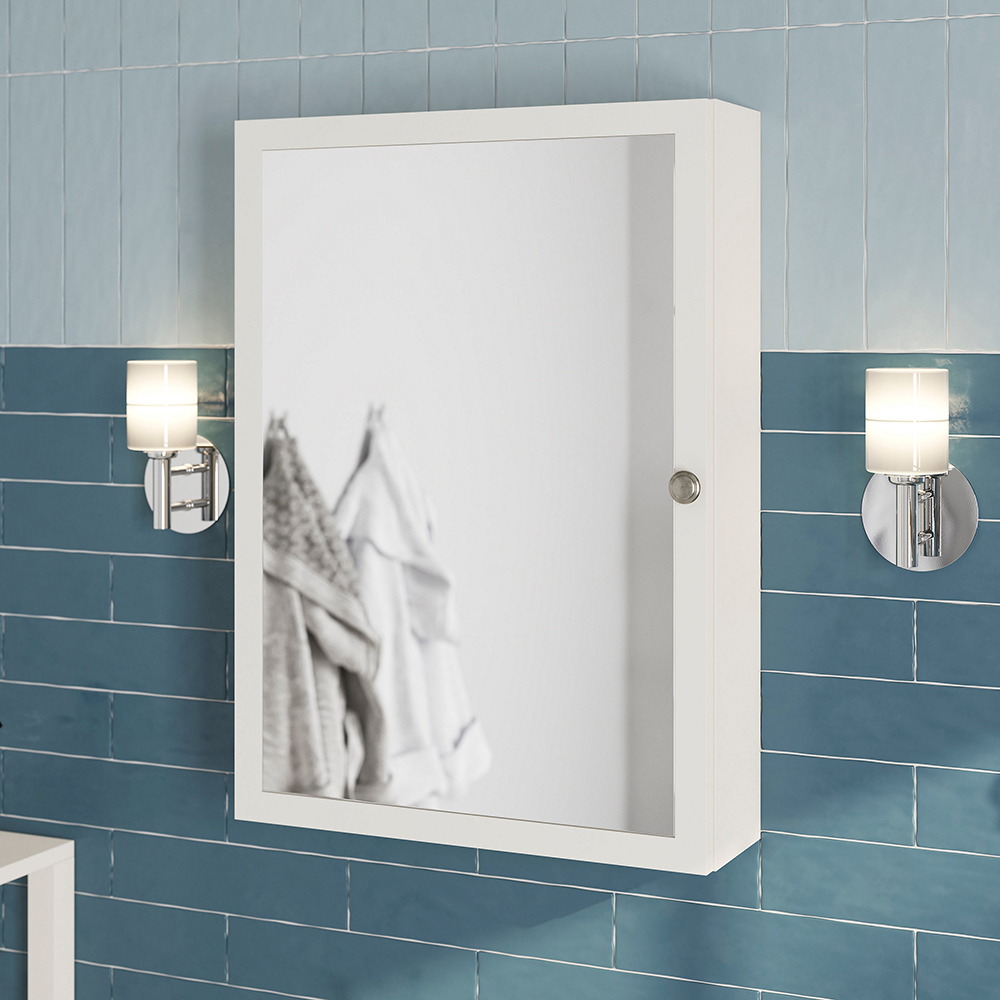 Dulap baie cu oglinda GOODHOME Perma, 50 x 15 x 70 cm, alb