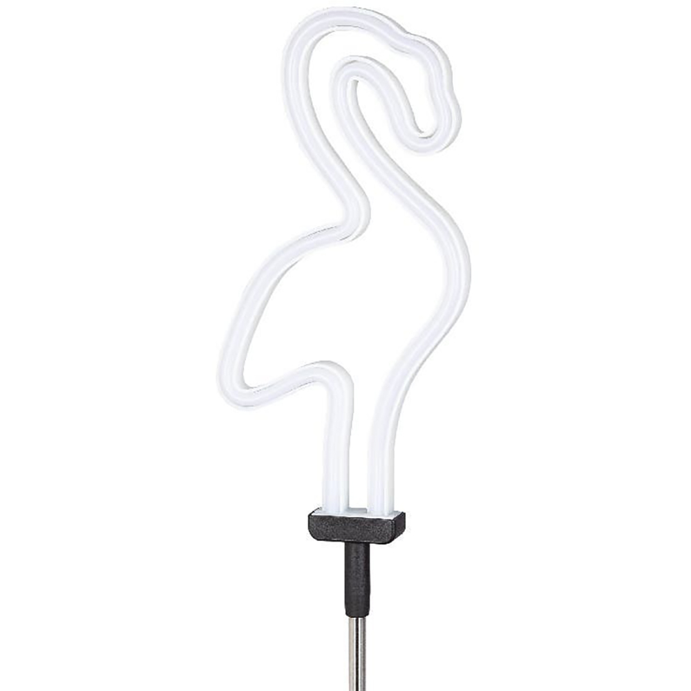 Lampa solara LED, flamingo, roz neon