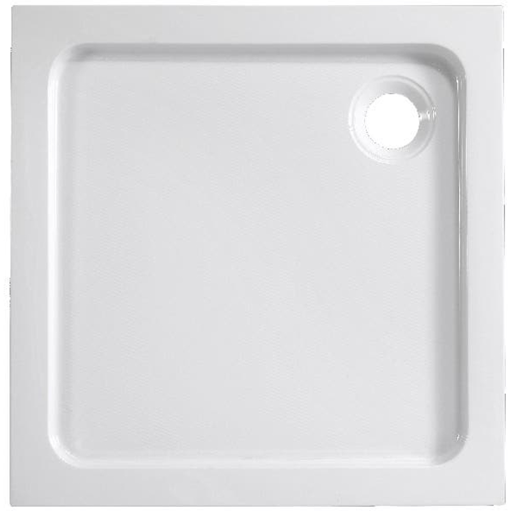Cadita dus Dommel, patrata, ABS si acril, 80 x 80 x 15 cm, alb