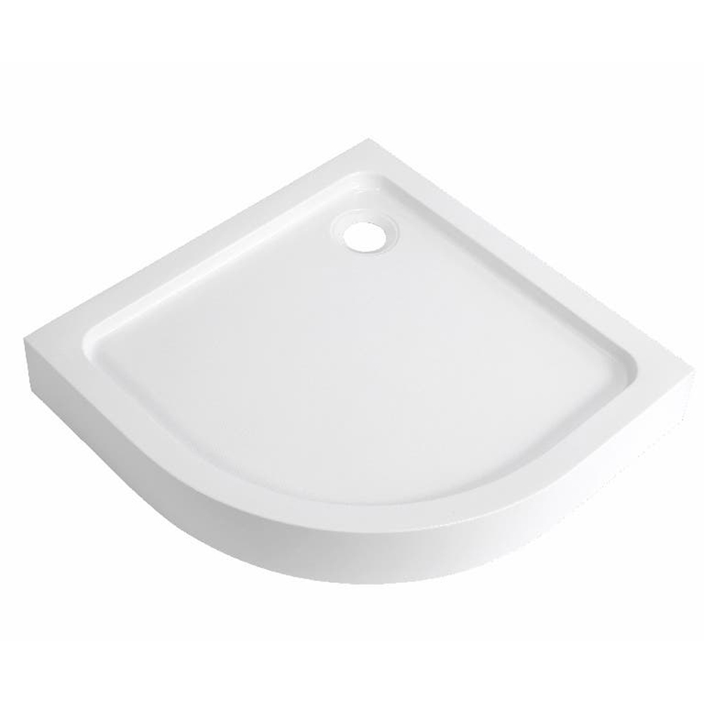 Cadita dus Dommel, semirotunda, ABS si acril, 90 x 90 x 15 cm, alb