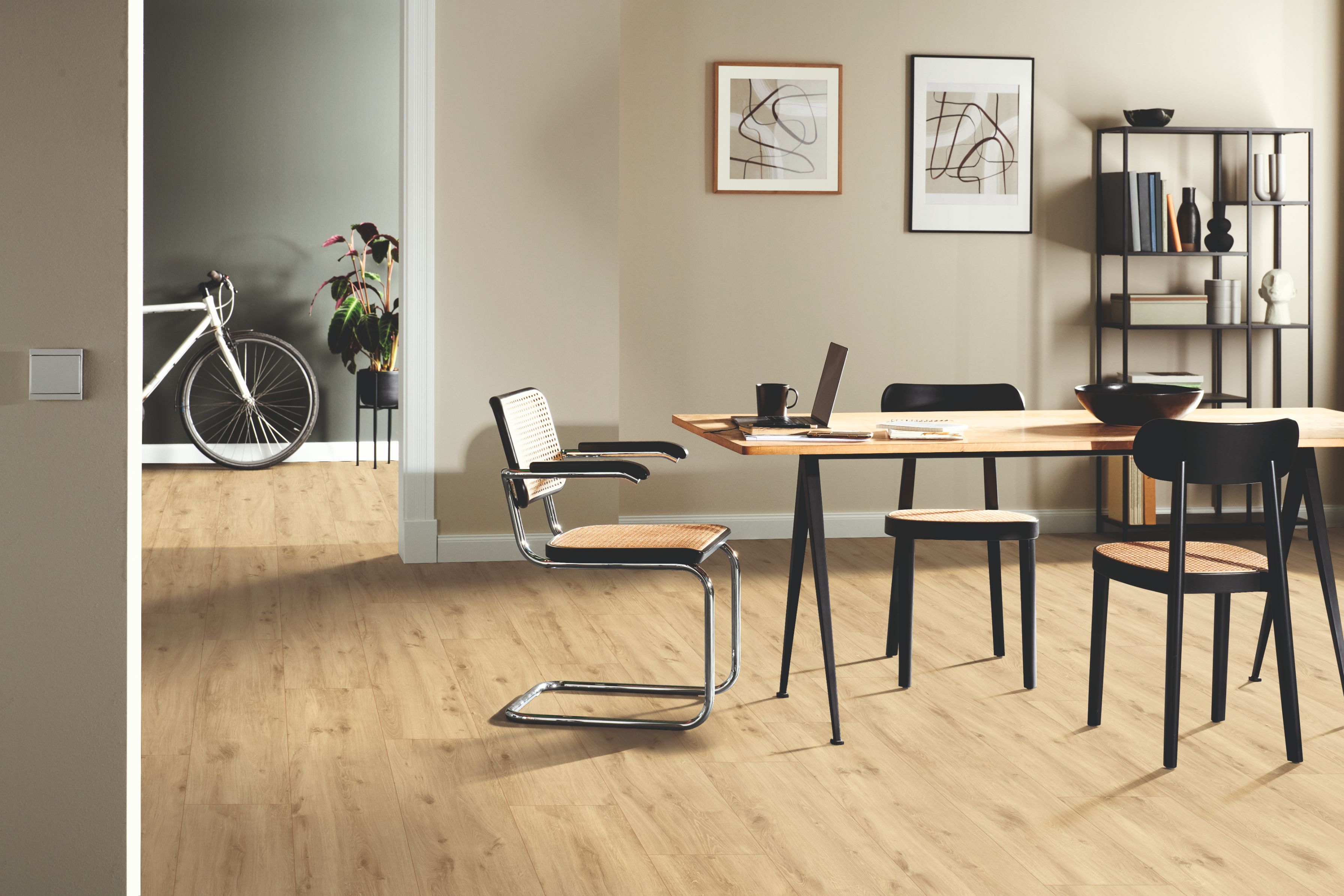 Parchet laminat GoodHome, 8 mm, natural, HDF, AC4, 2.54 mp/cutie