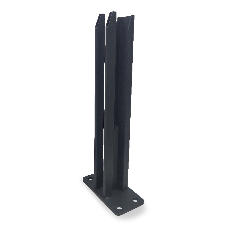 Baza pentru gard BLOOMA Neva, 7.7 x 16.5 x 40 cm, otel, gri