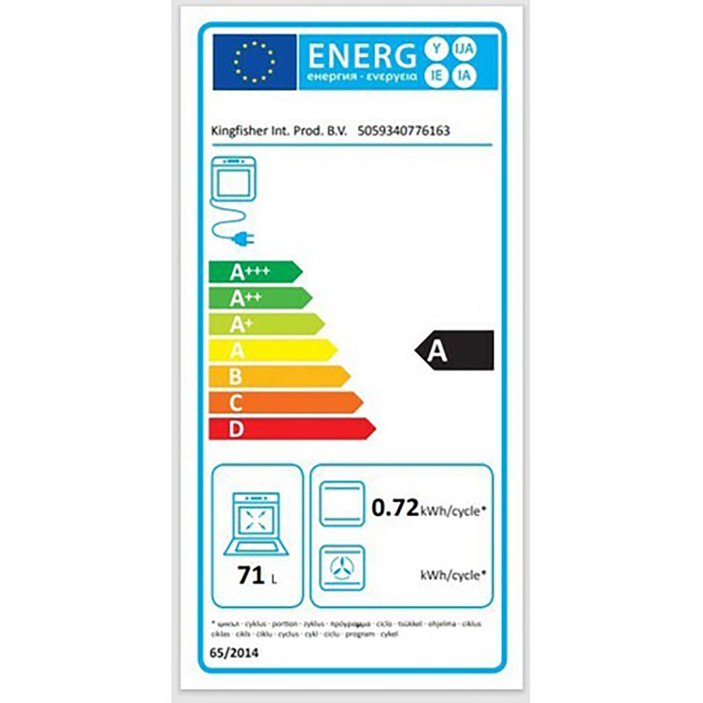Cuptor incorporabil NMSTAT71, Electric, 4 functii, 71L, Clasa, A, negru