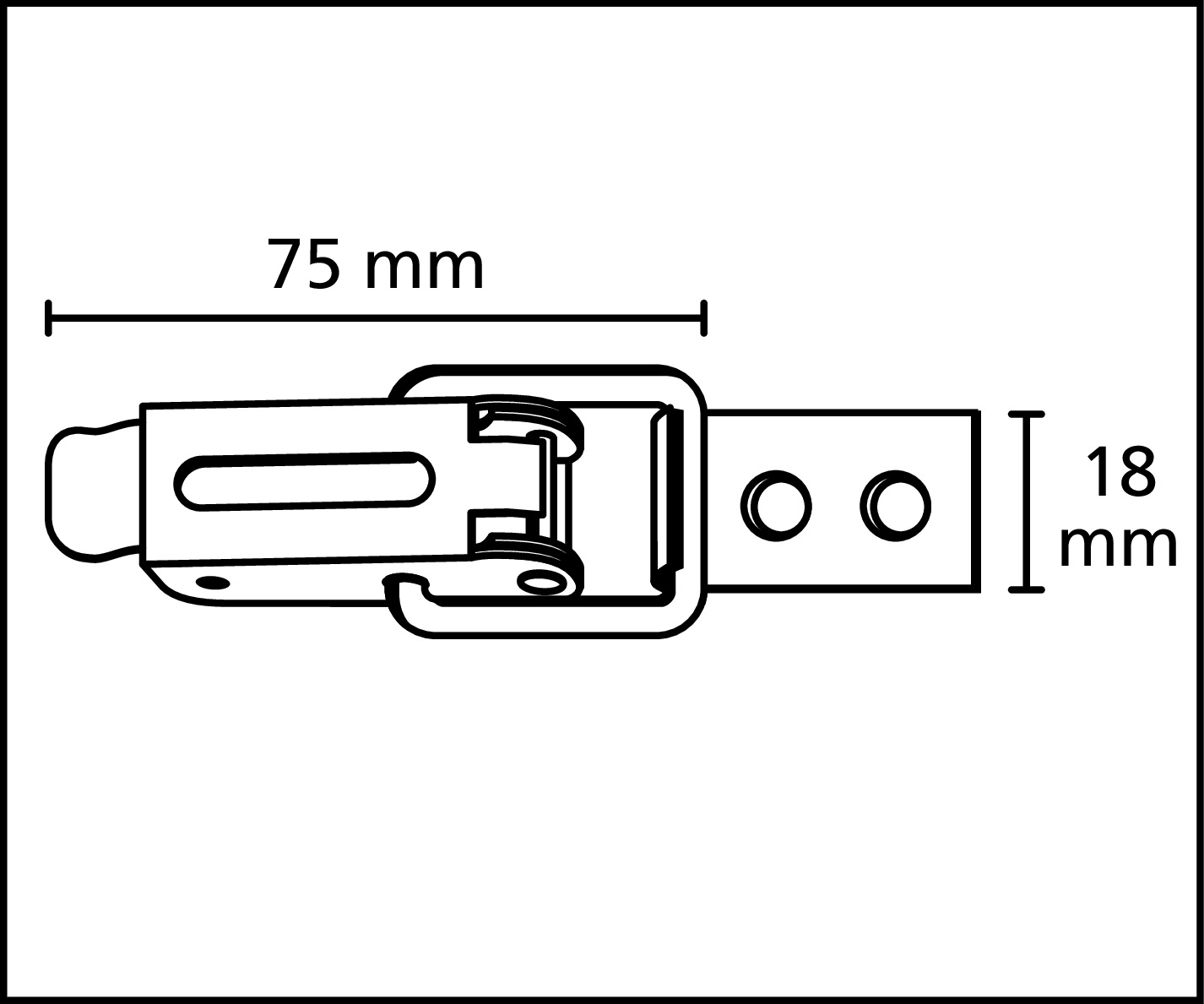 Inchizator cufar SUKI, 75 mm, argintiu